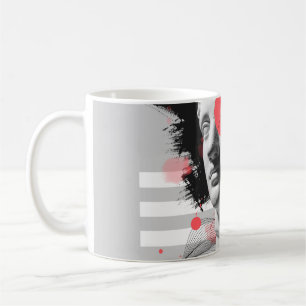 Taza De Café Collage de arte contemporáneo con cabeza de estatu