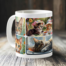 Collage de arte fino de la loca de los gatos