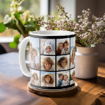 Taza De Café Collage de Black 9 Photo Square<br><div class="desc">Para este diseño se pueden utilizar fotos cuadradas o selfie. Usa ocho fotos cuadradas para crear un regalo único y personal. O puedes mantener al cachorro hipster y hacer un keepsake de moda. Si necesita ajustar las imágenes,  haga clic en la herramienta personalizar para realizar cambios.</div>