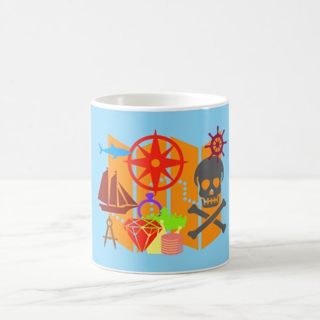 Taza De Café Collage de búsqueda de tesoros (Centro)