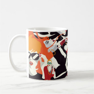 Taza De Café Collage de chicas de moda: arte pop