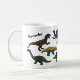 Taza De Café Collage de dinosaurios de juguetes plásticos con n