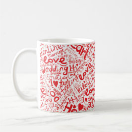 Taza De Café Collage de el día de San Valentín Love Words