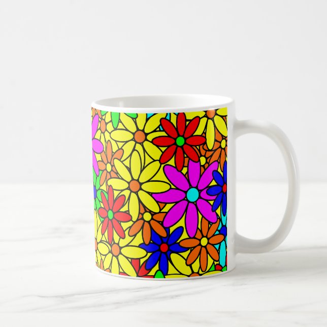 Taza De Café Collage de flor café Mug (Derecha)