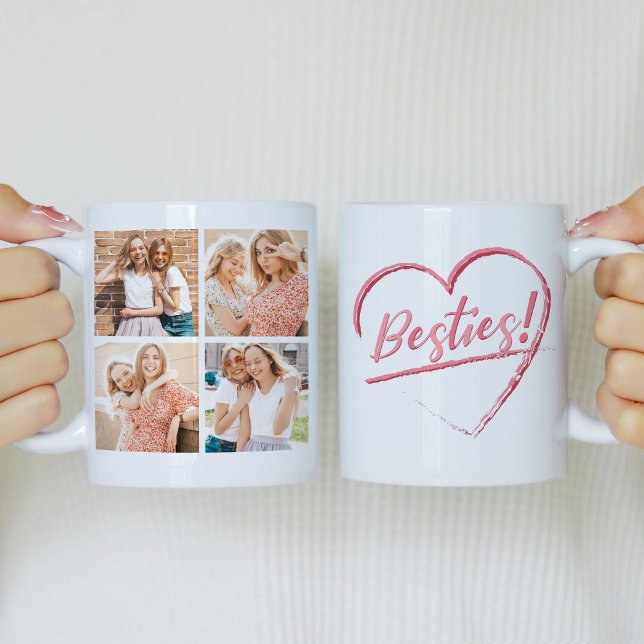 Taza De Café Collage de fotos Best Friends 4 de Pink Besties (Subido por el creador)