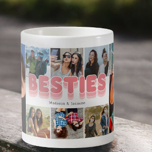 Taza De Café Collage de fotos Besties Best Friend