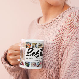 Taza De Café Collage de fotos Besties Names BFF