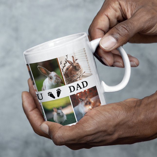 Taza De Café Collage de fotos Bunny Paws We Love You Dad (Subido por el creador)