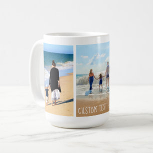 Taza De Café Collage de fotos Café Mug con texto Personalizado