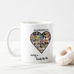 Taza De Café Collage de fotos cardíaco   La felicidad es tener 