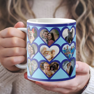 Taza De Café Collage de fotos cardíaco personalizado