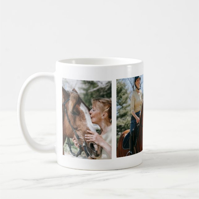Taza De Café Collage de fotos Chica ecuestre personalizado (Izquierda)