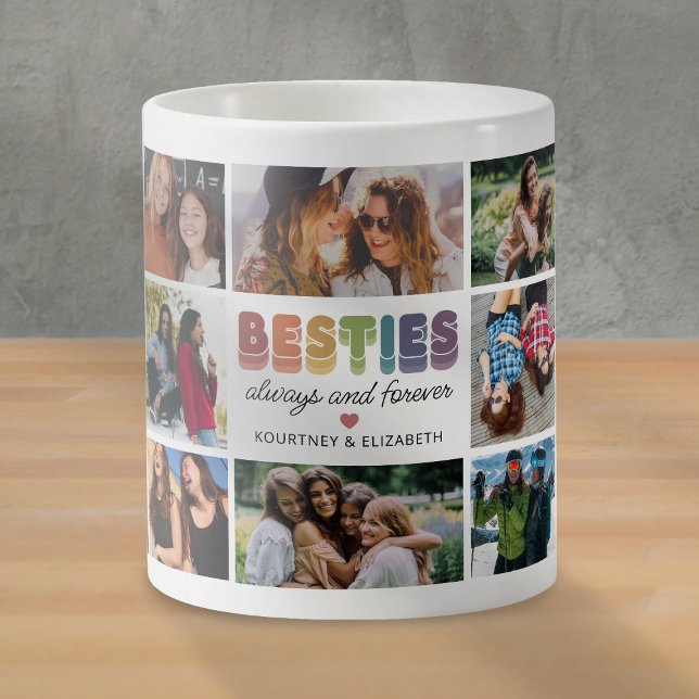 Taza De Café Collage de fotos colorido de Besties (Subido por el creador)