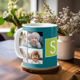 Taza De Café Collage de fotos con monograma para Instagram - Az