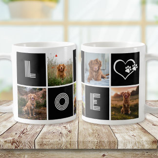Taza De Café Collage de fotos de amor al corazón del perro