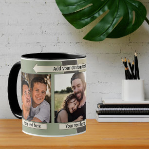 Taza De Café Collage de fotos de diseño geométrico Mug