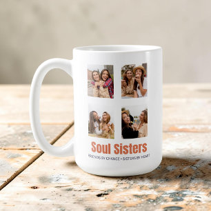 Taza De Café Collage de fotos de hermanas del alma Amigas íntim