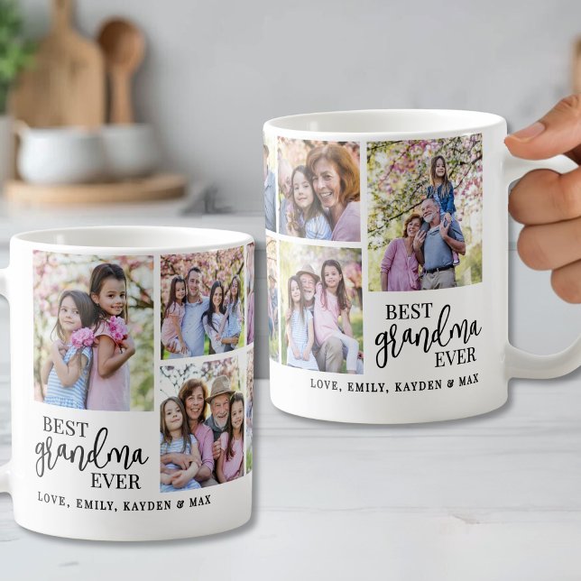 Taza De Café Collage de Fotos de la Abuela (Grandmother Photo Collage Coffee Mug)
