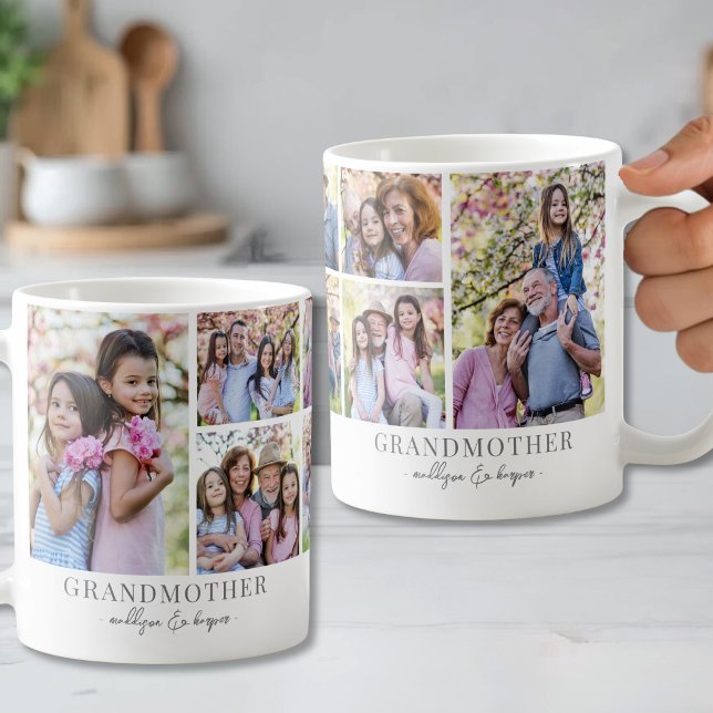 Taza De Café Collage de Fotos de la Abuela (Grandmother Photo Collage Coffee Mug)