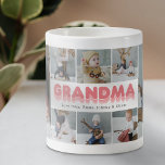 Taza De Café Collage de fotos de la abuela<br><div class="desc">Una mugre fotográfica de la abuela con 8 fotos familiares para que las reemplace con las suyas,  el título "abuela" y los nombres de los nietos.</div>