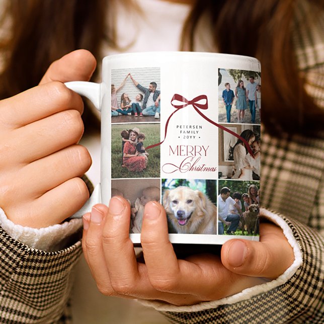 Taza De Café Collage de fotos de la familia Feliz Navidad 16 (Subido por el creador)