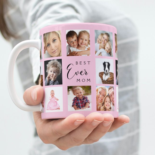 Taza De Café Collage de fotos de la madre rosa (Subido por el creador)