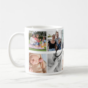 Taza De Café Collage de fotos de nietos personalizados