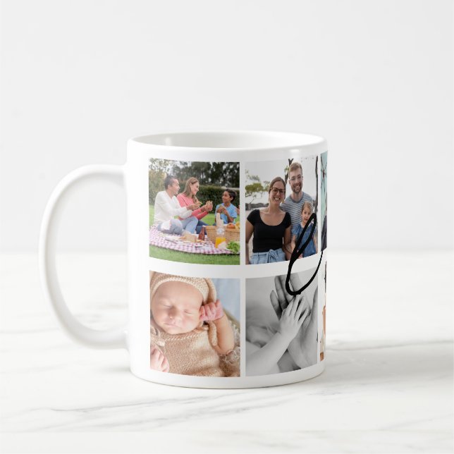 Taza De Café Collage de fotos de nietos personalizados (Izquierda)