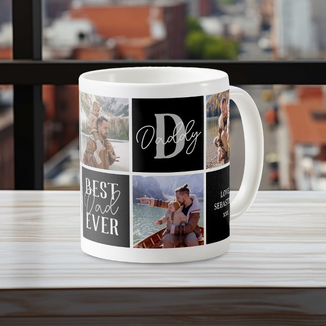Taza De Café Collage de fotos de papá moderno (Subido por el creador)