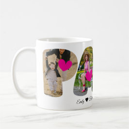 Taza De Café COLLAGE DE FOTOS de paPA Mug con corazón - regalo 