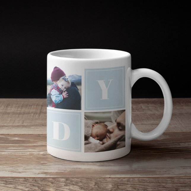 Taza De Café Collage de fotos de papi Día de los padres (Subido por el creador)