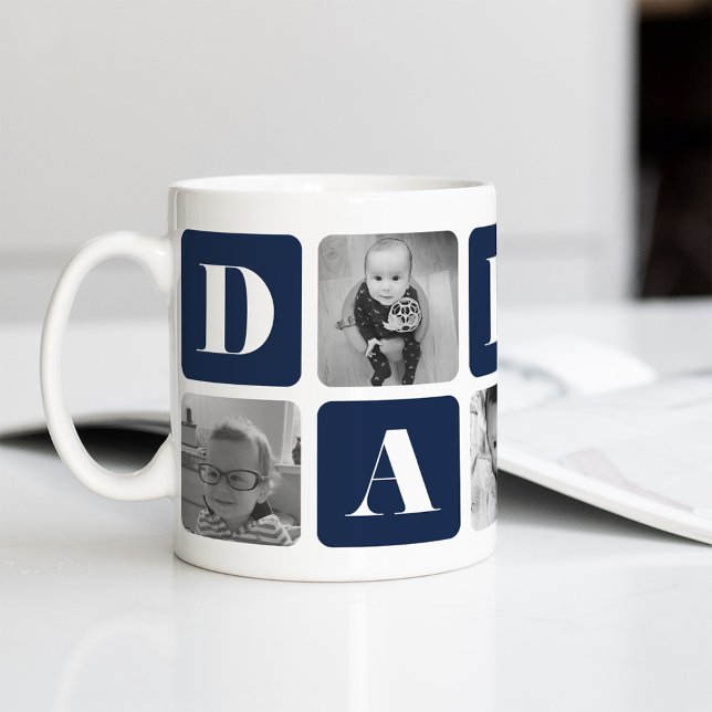 Taza De Café Collage de fotos de papi moderno (Subido por el creador)