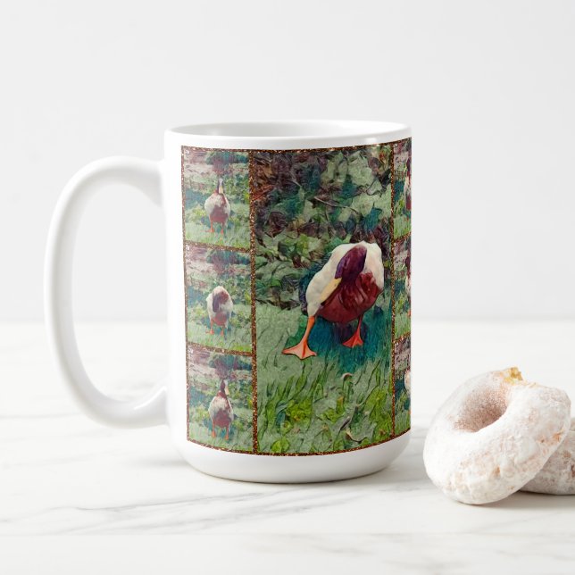 Taza De Café Collage de fotos de pato amargo, tazón de café (Con donut)