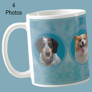 Taza De Café Collage de fotos de perro personalizado en acuarel