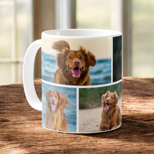 Taza De Café Collage de fotos de perro Personalizado lindo pers