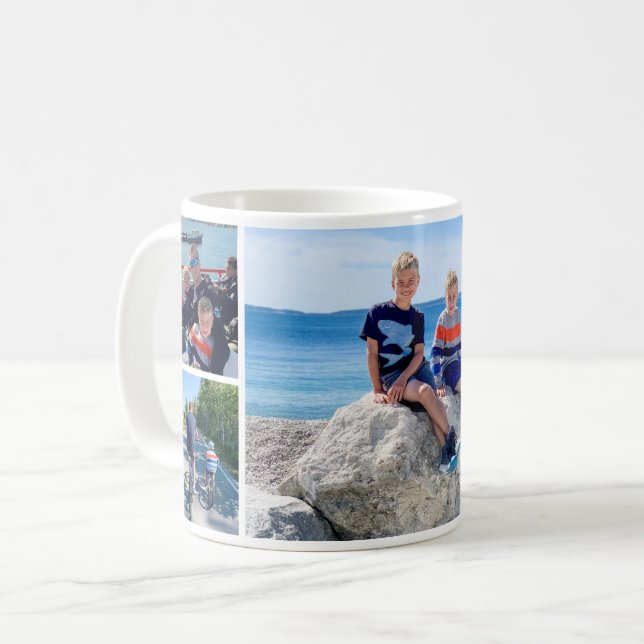 Taza De Café Collage de fotos de Recuerdos familiares personali (Anverso izquierdo)