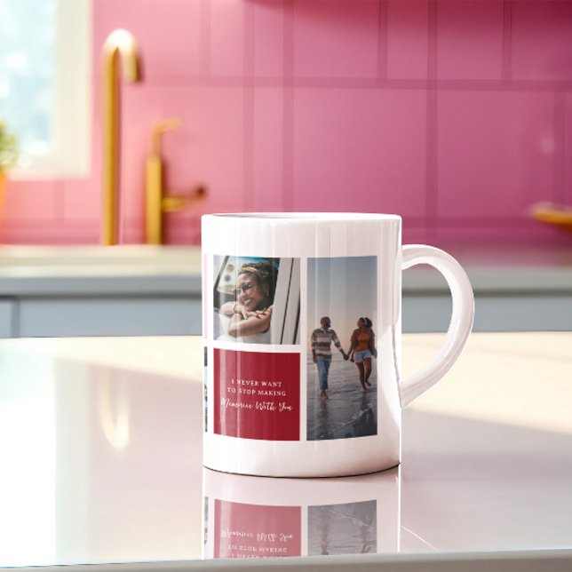 Taza De Café Collage de fotos de San Valentín | Foto personaliz (Subido por el creador)