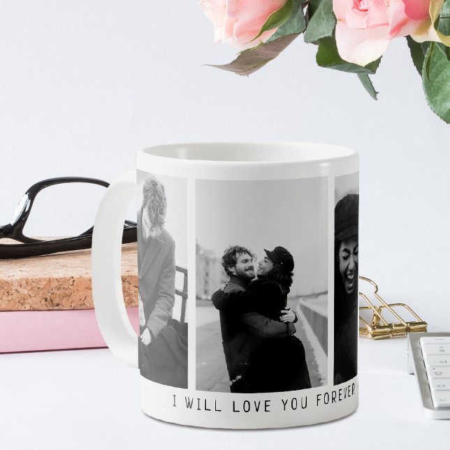 Taza De Café Collage de fotos de 'Te amaré por siempre' (Subido por el creador)