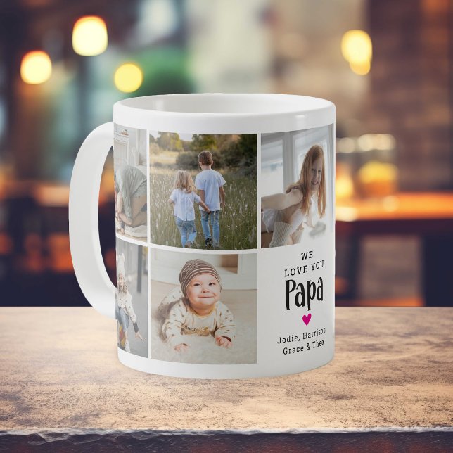 Taza De Café Collage de fotos de 'Te queremos papá' (Subido por el creador)