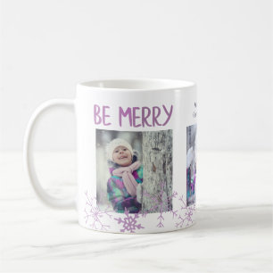 Taza De Café Collage de fotos de vacaciones Be Merry Copos de n