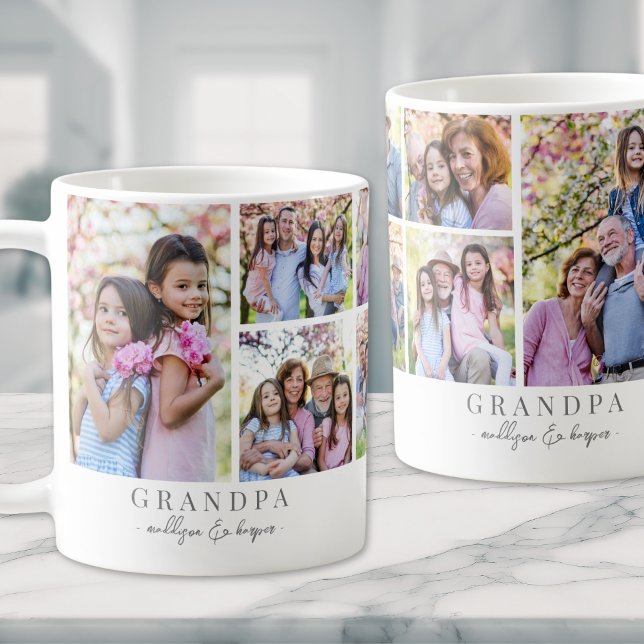 Taza De Café Collage de fotos del abuelo (Grandpa Photo Collage Coffee Mug)