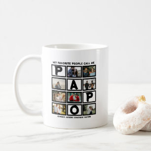 Taza De Café Collage de fotos del abuelo moderno personalizado