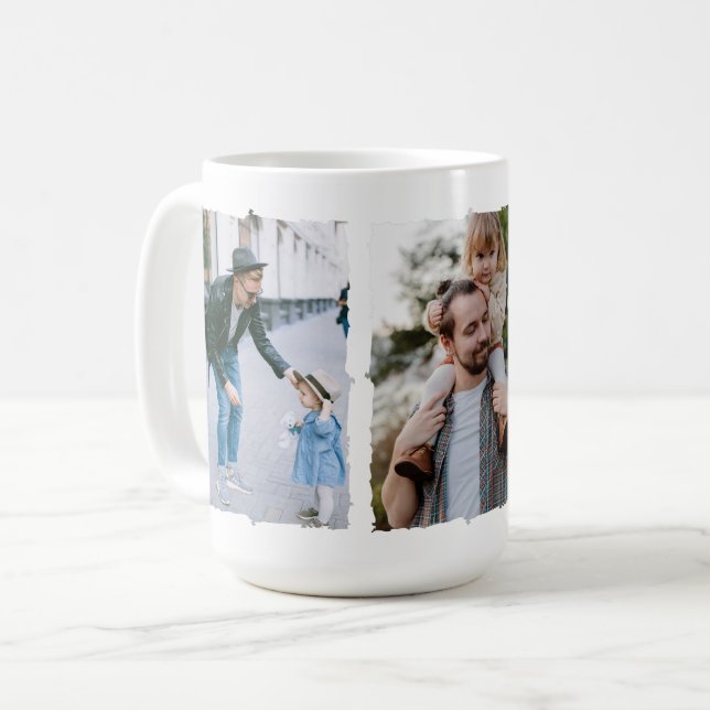 Taza De Café Collage de fotos del Día del Padre  (Anverso izquierdo)