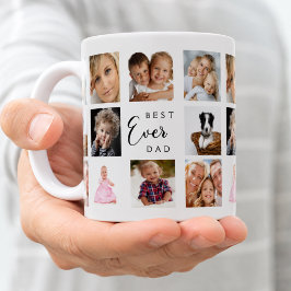 Taza De Café Collage de fotos del padre en blanco y negro