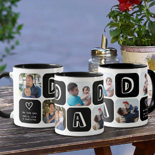 Taza De Café Collage de fotos del papá fotos de niños en blanco