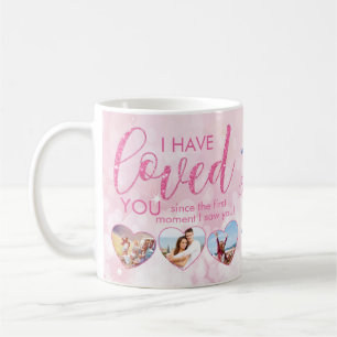 Taza De Café Collage de fotos día de San Valentín Rosa Amado de