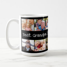 Taza De Café Collage de fotos divertido mejor abuelo jamás blan