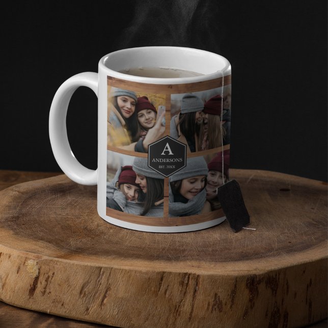 Taza De Café Collage de fotos familiar Rustic Barn Wood 10 Pict (Subido por el creador)