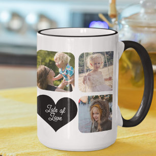 Taza De Café Collage de fotos familiares 7 fotos con texto de n