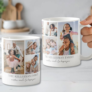 Taza De Café Collage de Fotos Familiares Clásicas Personalizada